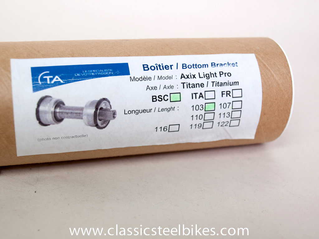 TA Specialites Axle Light Pro Titanium BB - Classic Steel Bikes